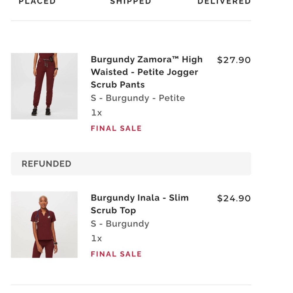 Figs Burgundy Scrub Pants and Top